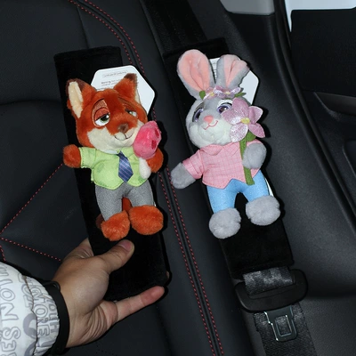 Nick Fox Zootopia: Seat belt shoulder pad - hand-stitchedjudy-hopps-nick-wilde-black-crystal-velvet-shoulder-pads-2-pack