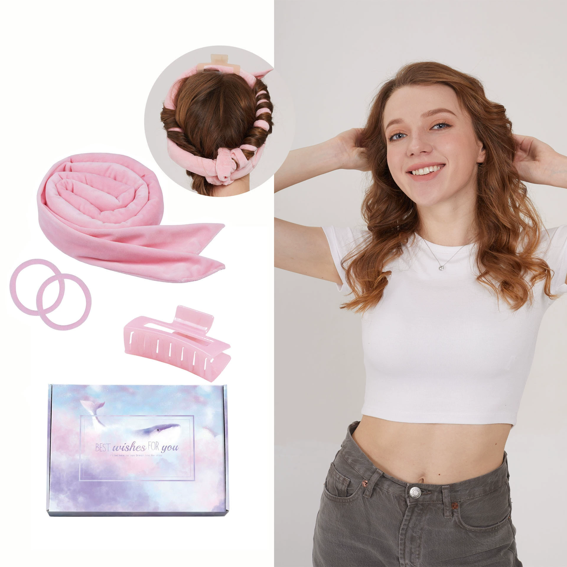 (Cross-border trading), curly wavy headband with bow