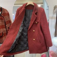 欧货西装羽绒服女收腰显瘦上衣2025冬季新款翻领小西服白鸭绒外套