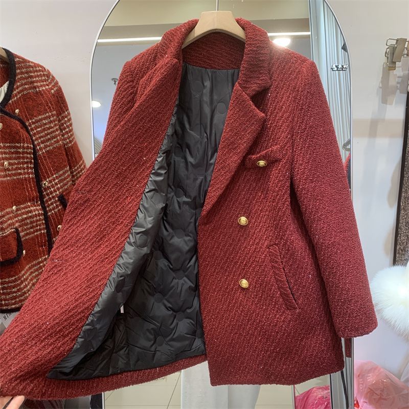 欧货西装羽绒服女收腰显瘦上衣2025冬季新款翻领小西服白鸭绒外套