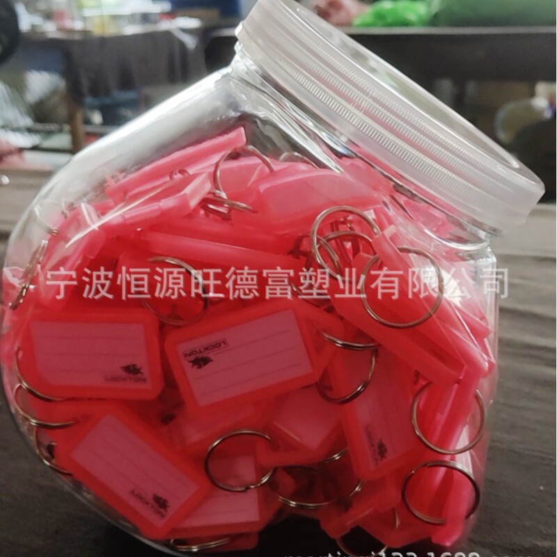 Plastic Colorful Rental Key Tag Hotel Classification Tag Luggage Tag Management Markable Number Plate Keychain