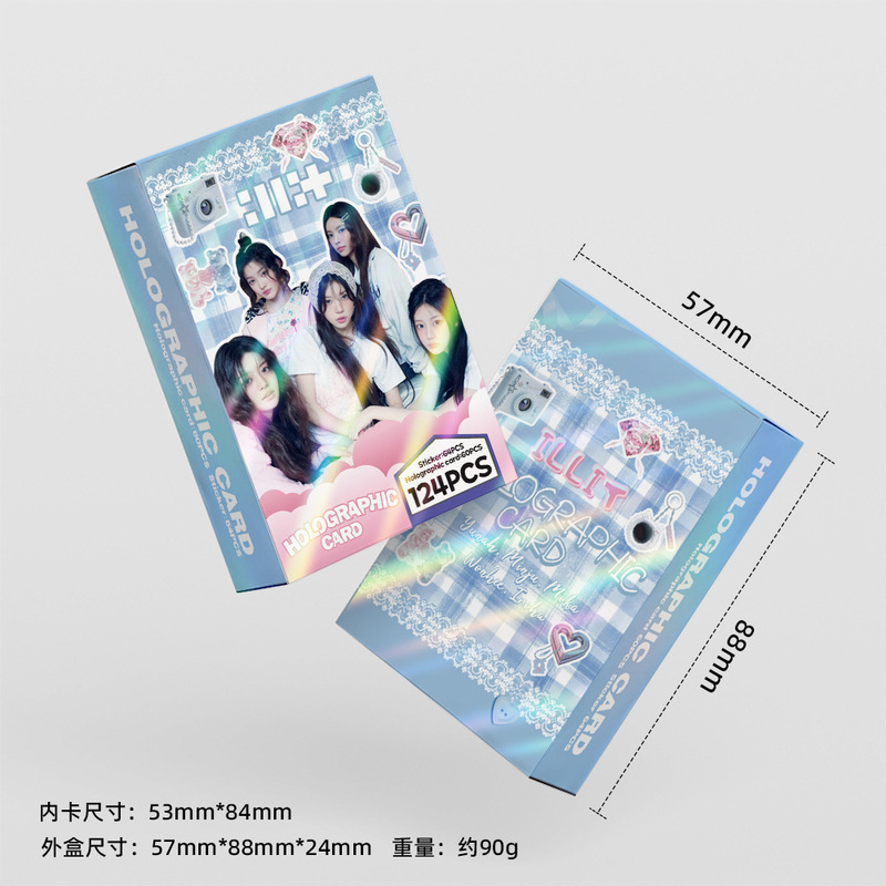 现货124张镭射卡ILLIT周边闪卡明星明信片写真照片卡贴纸LOMO小卡|undefined