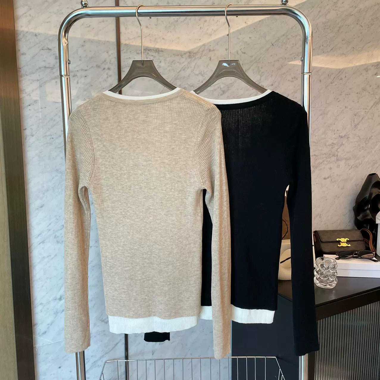 Autumn woolen set, long-sleeve, base body-friendly sweater