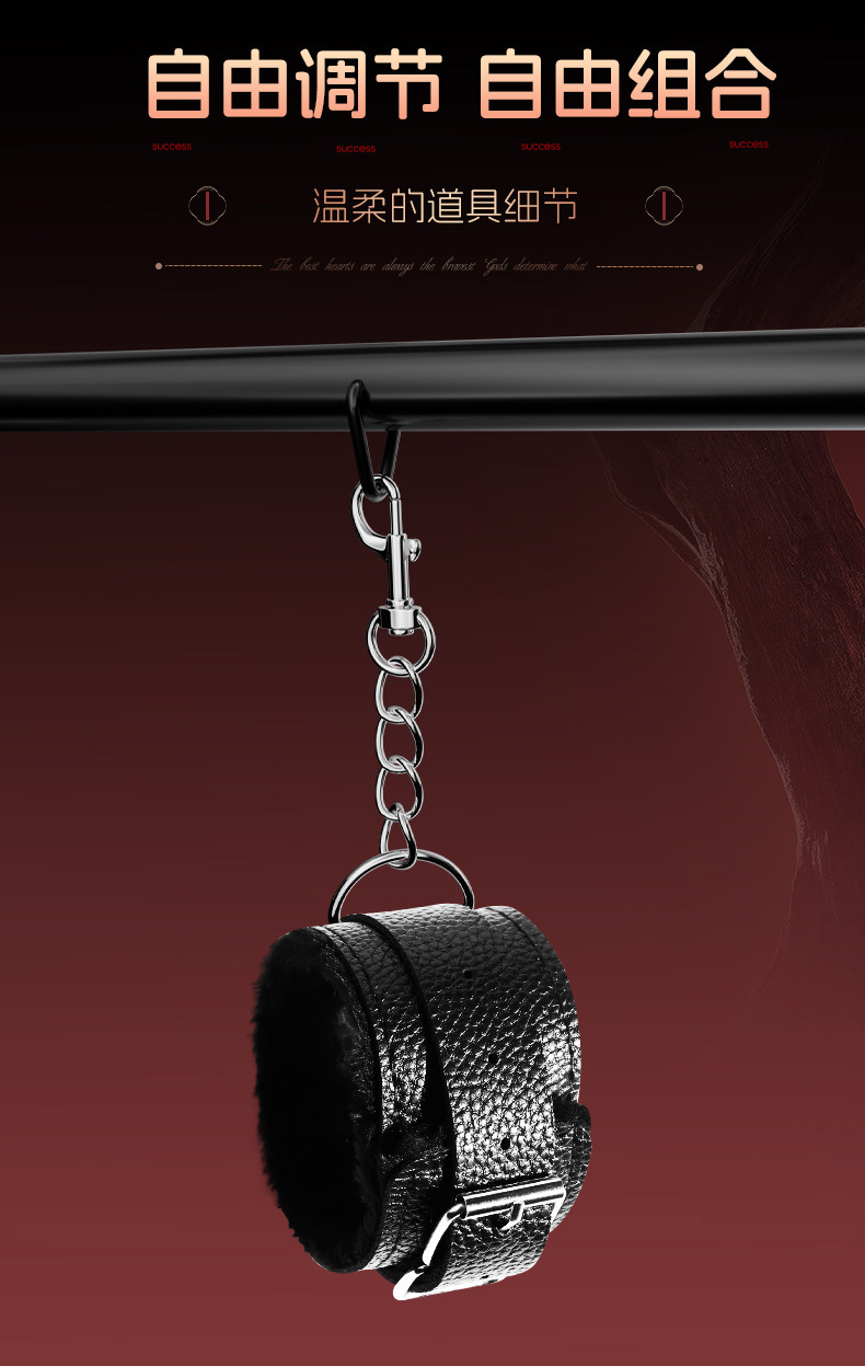 Steel Pipe Handcuffs with Leather-Lined Cuffs, Collar and Ankle Restraints for Couples — detail image 12