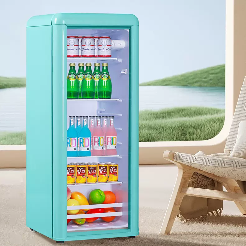 跨境小型复古冰吧冷藏节能省电静音家用宿舍租房办公室冰箱冷藏柜