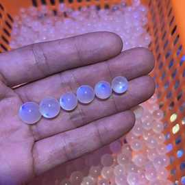 天然蓝月光圆珠8-10mm散珠配件配饰 玻璃体强蓝光 可搭配镶嵌散珠