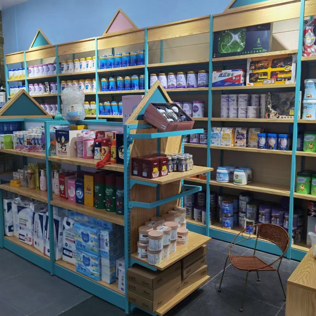 母婴店三角形奶粉货架 单双面多层可调节展示架 孕婴店辅食陈列架