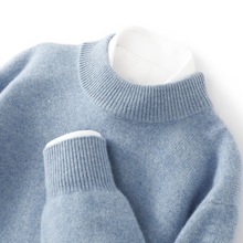 山羊绒双股加厚半高领男士宽松商务休闲秋冬高品质羊绒衫毛衣代发