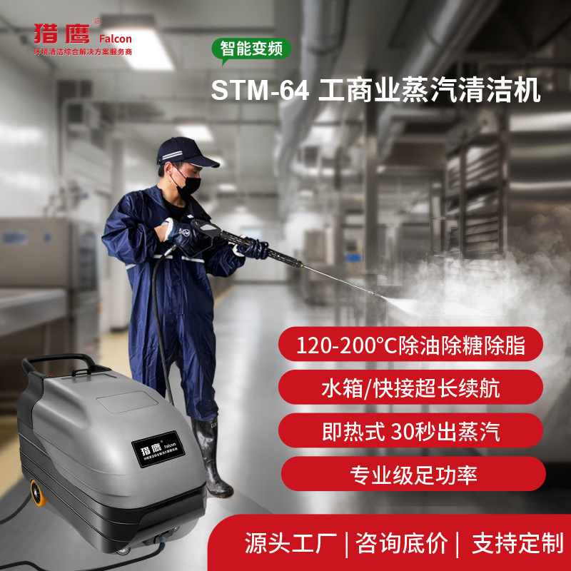 Falcon Stm-64 Industrial High-Pressure Steam Cleaning Machine with Electric Heating for Automobiles, Food Factories, Petroleum Miners, and Heavy Oil Stains