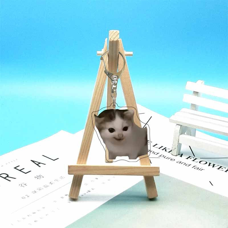 猫ミーム周辺機器面白い抽象的なかわいい面白い表現バッグ装飾アクリルキーホルダーペンダント|undefined