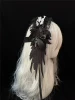 8. Black and white lace feather headband