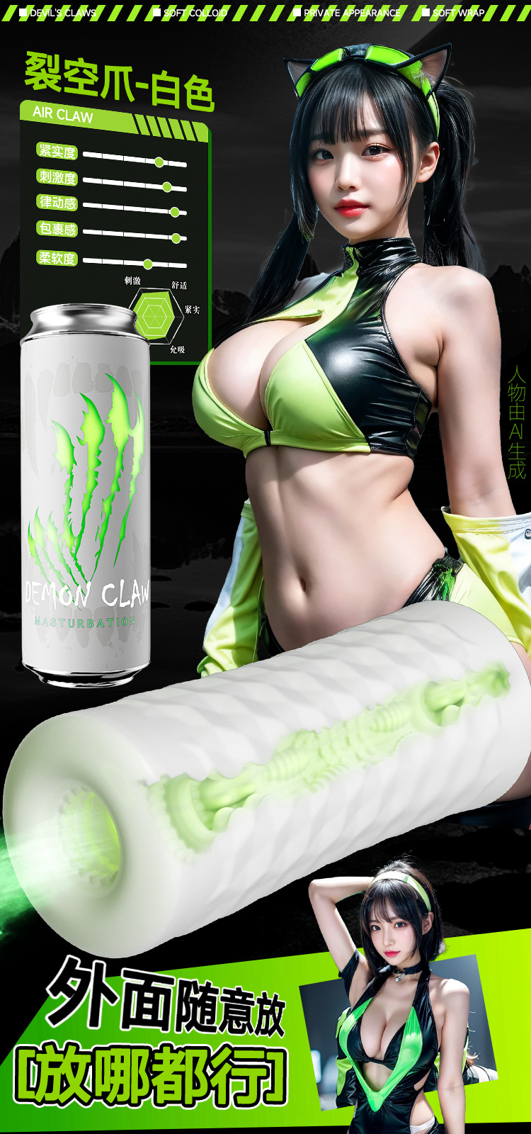 Jiuai Can Girl Molded Masturbator Aircraft Cup TPE Manual Male Adult Toy — detail image 3