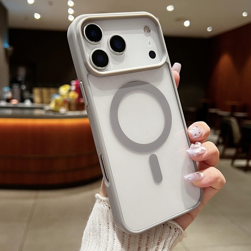 适用苹果17Airi马卡龙Phone17promax磁吸手机壳magsafe防摔大视窗|undefined