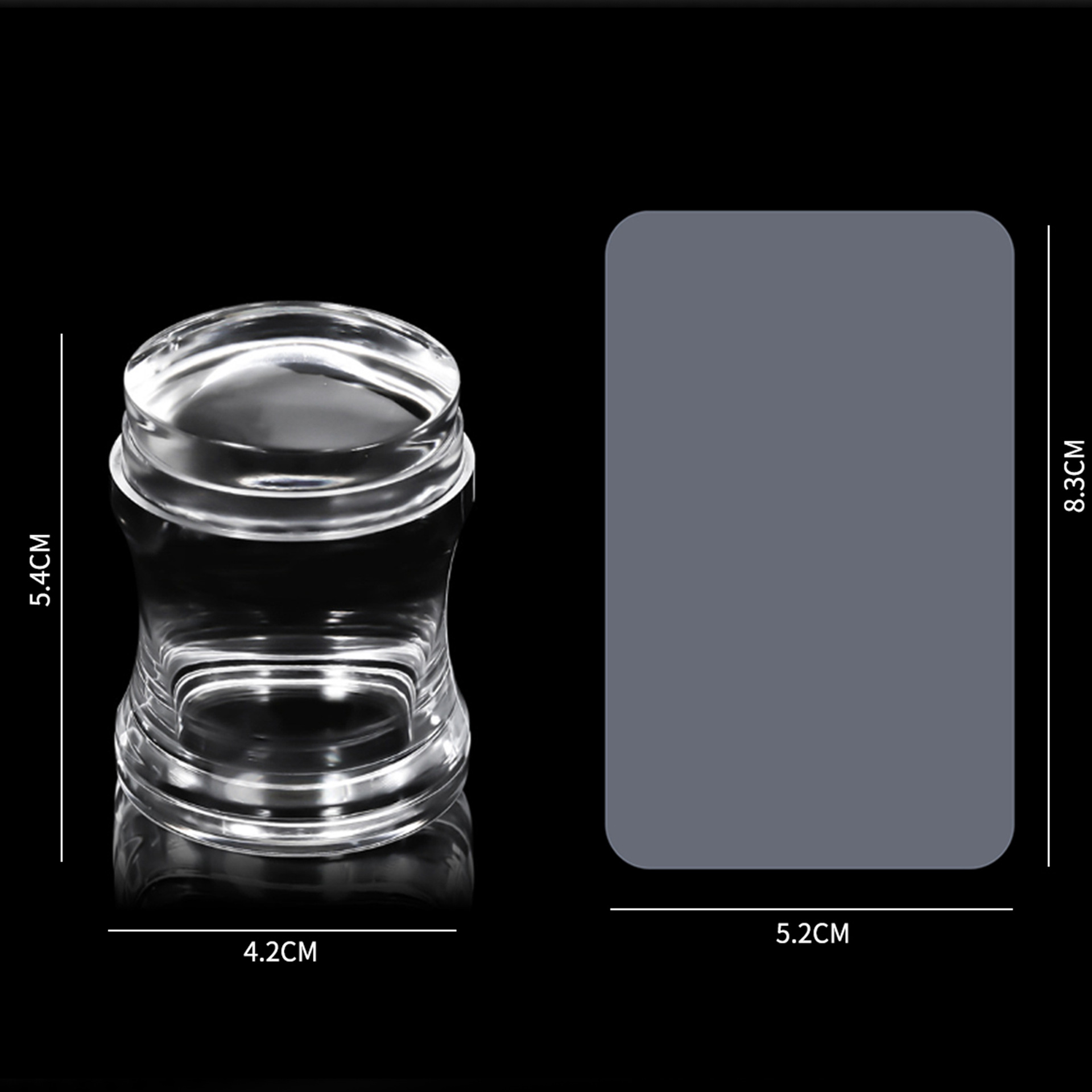 La nueva herramienta de transferencia de impresión de uñas francesa de cintura curva de sello de silicona transparente no es fácil de romper