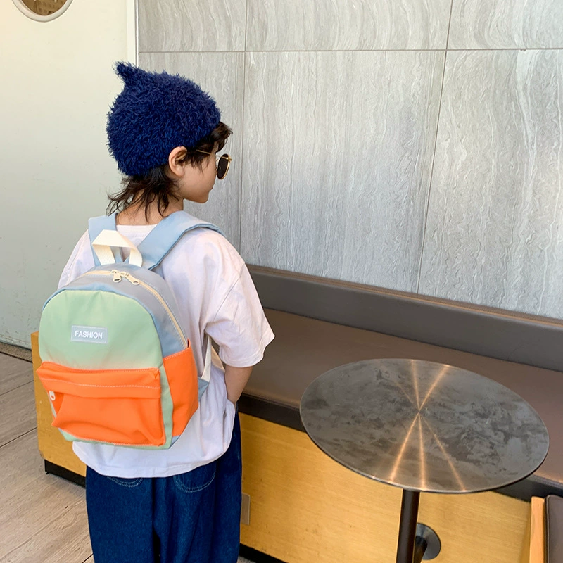 Повседневный детский рюкзак, корейский модный брендовый рюкзак для маленьких мальчиков, школьная сумка для девочек, рюкзак контрастного цвета для девочек