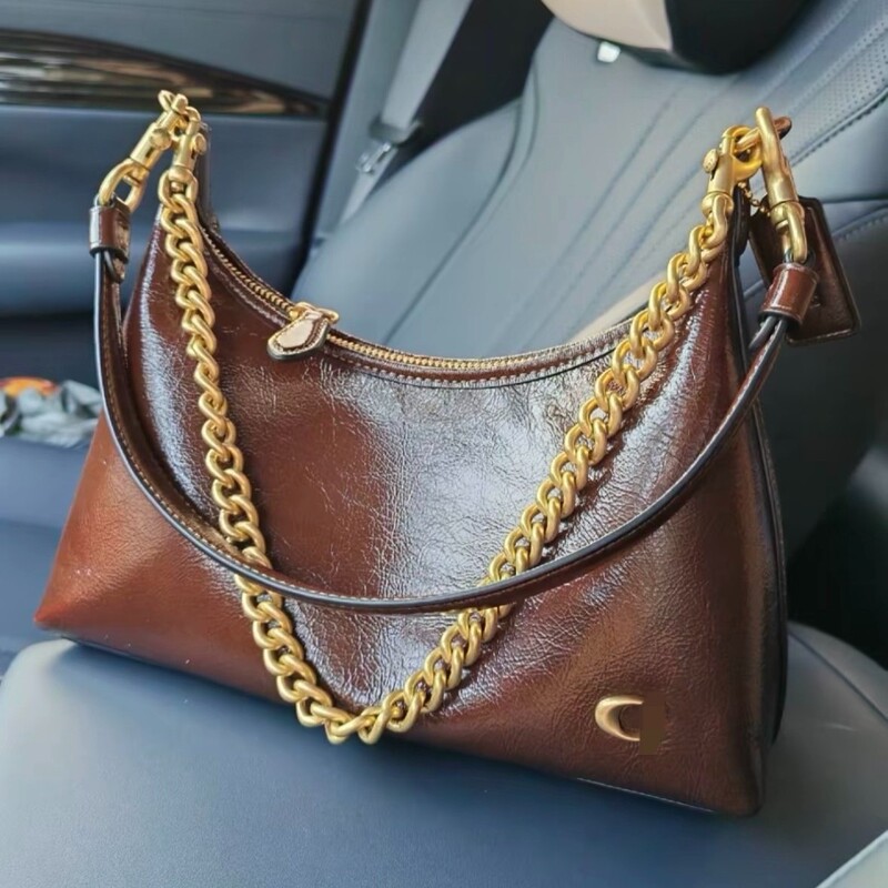 Koujia's New Juliet25 High-End Version of the Juliet Underarm Bag, Vintage Oil-Waxed Leather Handbag, Shoulder Bag, Crossbody Bag
