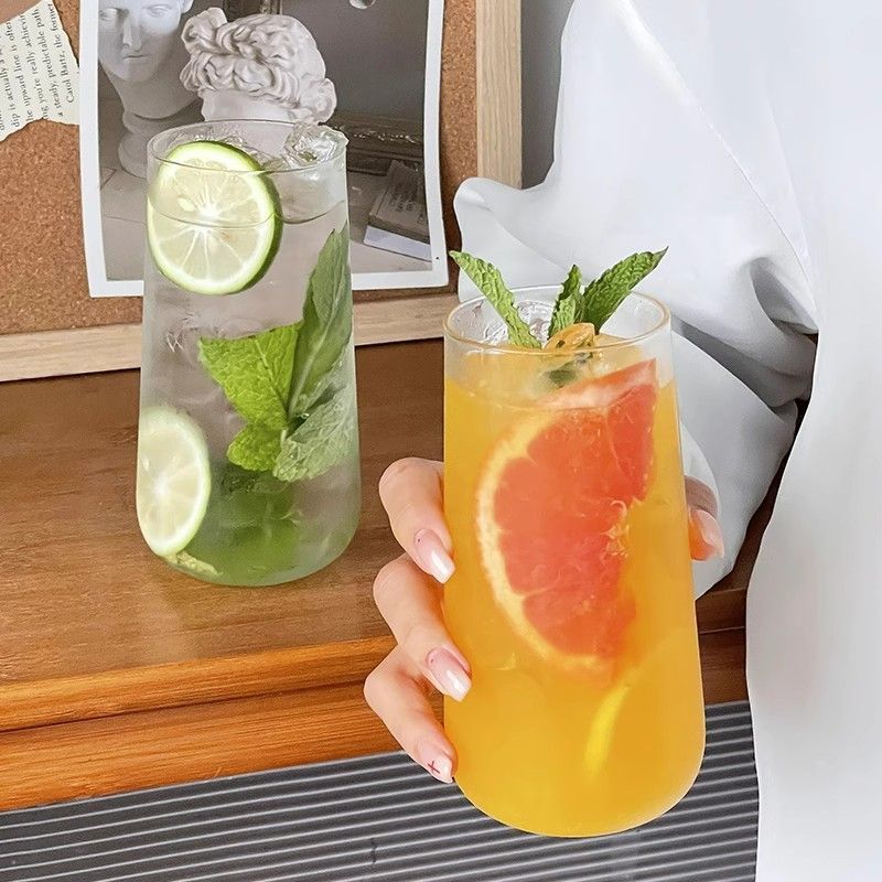 Inswind vidrio delgado ligero taza de frutas taza de café popular en línea taza de agua burbujeante de soda taza de bebida fría taza de agua