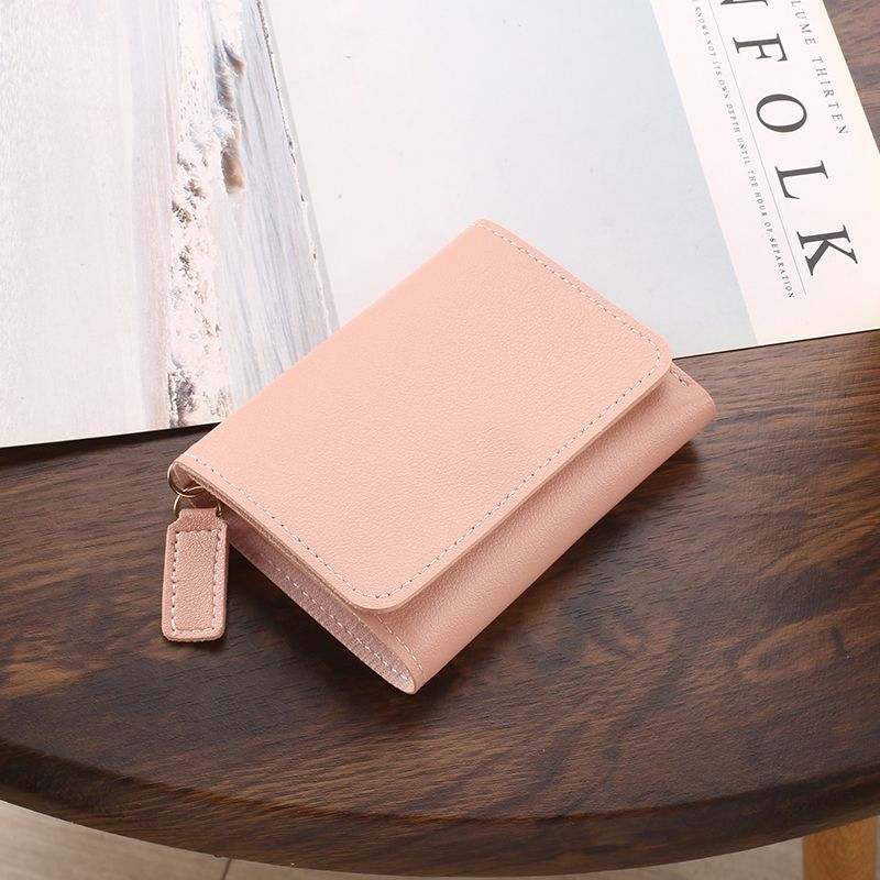 Cartera corta para mujeres simple versátil 2024 nuevo otoño damas multifuncional bolso de cambio plegable bolso de tarjetas estudiantiles