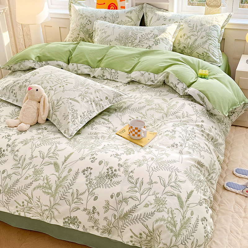 2025 ropa de cama de cuatro piezas de algodón de nuevo estilo ropa de cama de algodón funda de edredón ropa de cama de tres piezas de una sola cama doble