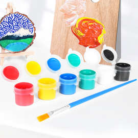 儿童DIY5毫升6色加一支笔套装丙烯颜料 石膏陶瓷涂鸦颜料