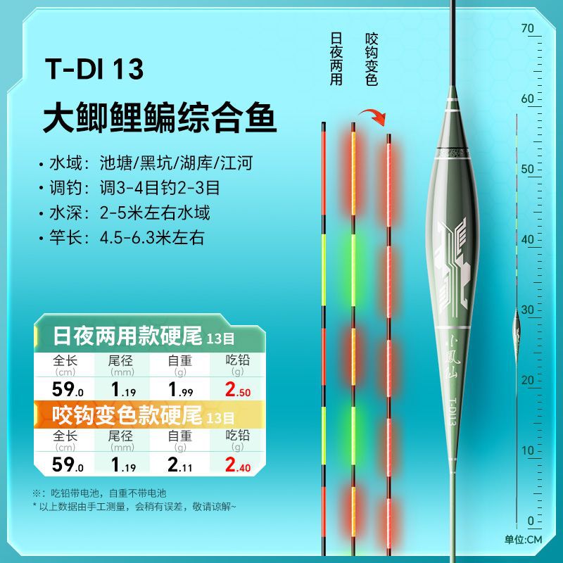 Nocturno flotante gancho de mordida decolor alta sensibilidad día y noche doble uso electrónico llamativo flotante salvaje carpa carpa flotante fábrica de comercio