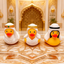 跨境外贸新款中东富豪鸭子 儿童洗澡搪胶玩具国王鸭 工厂现货批发