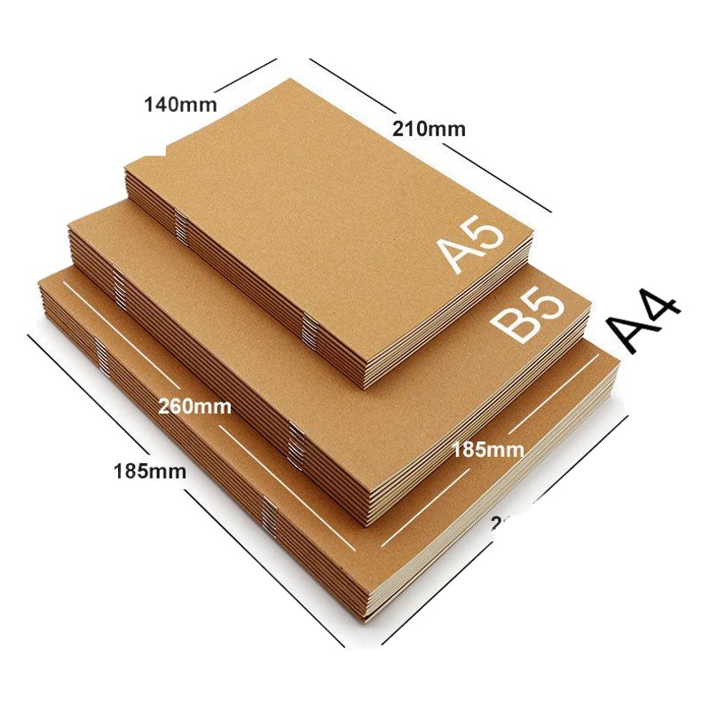 A5 cuaderno personalizado libro de ejercicios para estudiantes al por mayor papel Kraft libro de copia suave cubierta personalizada logotipo imprimible