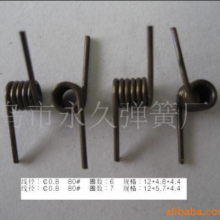 弹簧厂家来图样加工定 制按键弹簧 镀镍线单双角导电插件弹簧