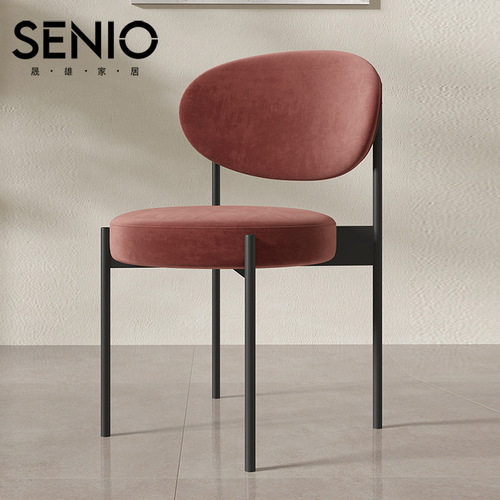 Cream Style Backrest Chair, Internet Famous Soft Upholstered Chair, Nordic Minimalist Makeup Chair, Desk Chair, Modern Light Luxury Dining Chair for Home Use