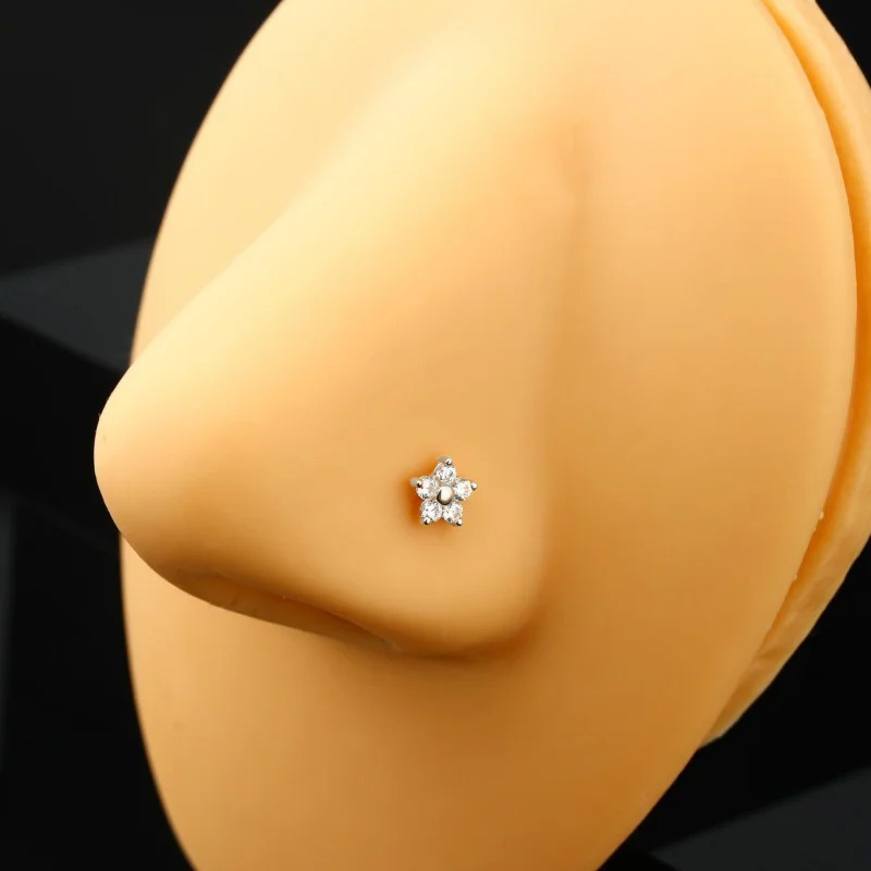 Náušnice květ zirkon vločka piercing šperky_voghion.com