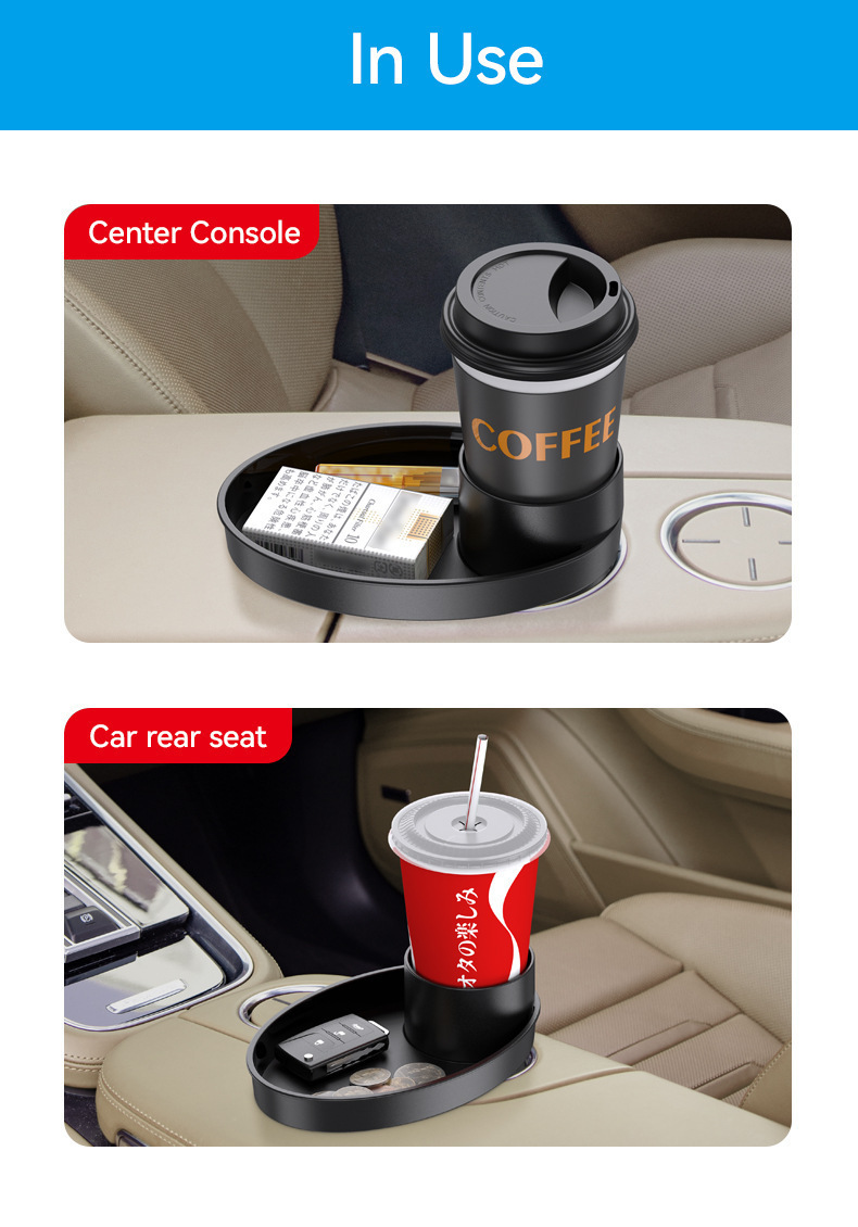 Multifunctional car cup holder, carbon fiber modified cup holder, modified ashtray holder, car beverage holder, cup holder storage box