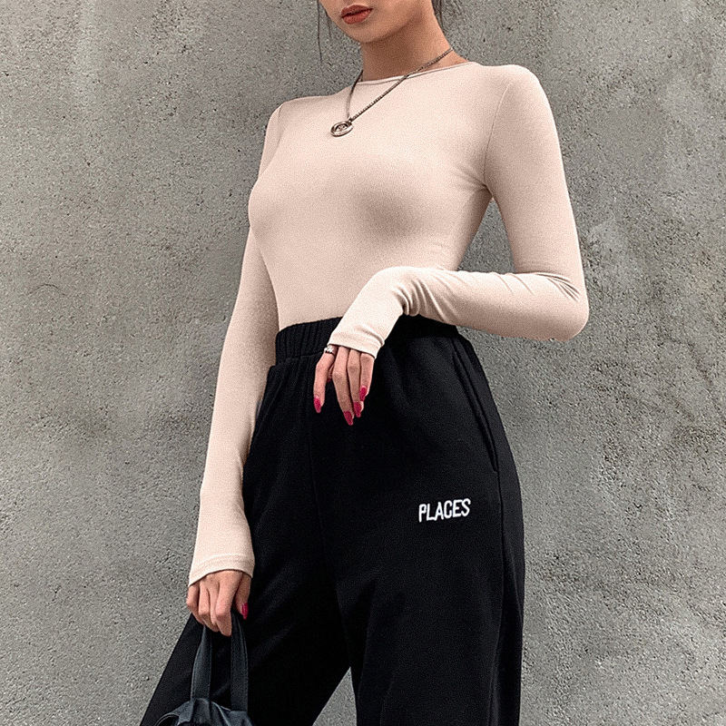 Solid Color Pattern Wholesale Women's Casual Solid Color Button Bodysuits