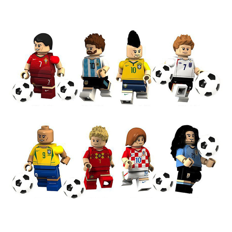 Cross-Border Doll Single Model Xp013-020 World Cup Football Boy Building Block Toys Exclusively for Export