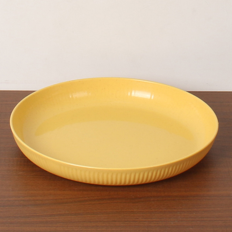 Plato de rayas de 23cm 12 juegos de paja de trigo snack platos de frutas platos de platos de platos caseros Amazon image 12