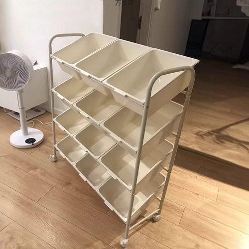 Multi-layer children's toy storage rack, large capacity storage cabinet, baby storage cart, shelf, storage living room