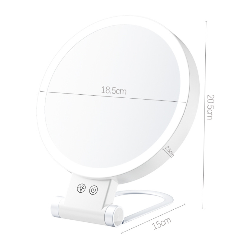 クロスボーダー爆型led化粧鏡両面ランプ付き1X/10X携帯旅行デスクトップ化粧鏡|undefined