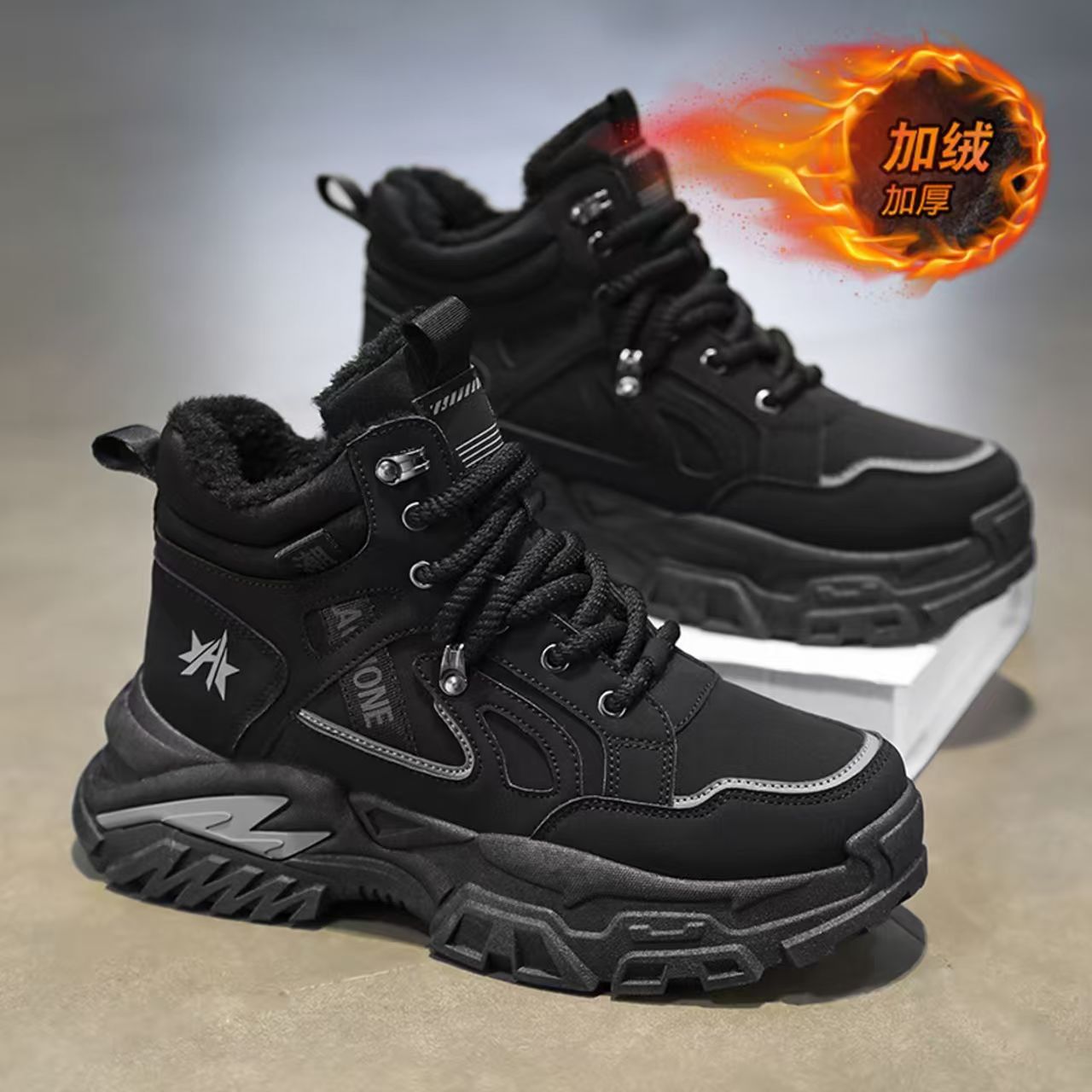 Zapatos de invierno de hombre de alta calidad 2025, nuevos zapatos de algodón cálidos y gruesos, zapatos deportivos de papá, botas de nieve al aire libre del noreste