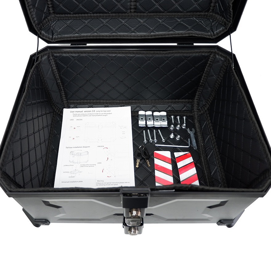 58L Electric Vehicle Rear Trunk Plastic Trunk Abs Plastic Box Storage Box Tool Box Scooter Large Capacity