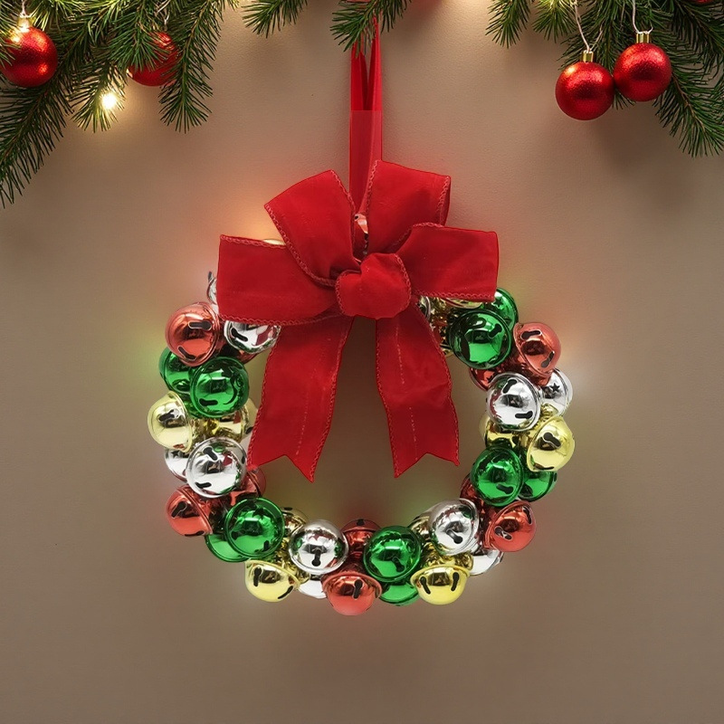 新しいクロスボーダーホットセールクリスマスリボンクロスガーランドベルホームドアハンギング壁掛けシーンアレンジメント装飾|undefined