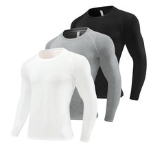 欧美跨境健身服男士PRO速干T恤跑步弹力暴汗紧身衣马拉松运动服装