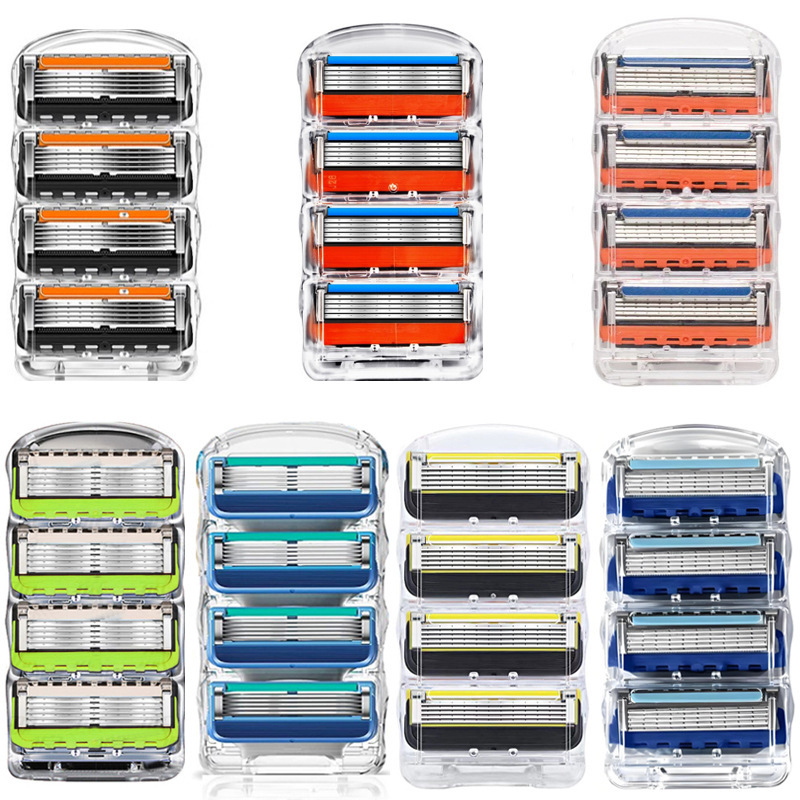 Men's Manual Razor Old-Style Replacement Head Five-Layer Universal Sharp Blade for Shaving Face and Head Fusion5