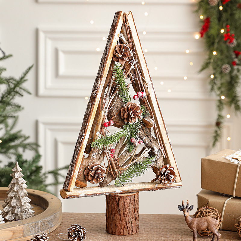 Nuevos adornos de Navidad transfronterizos adornos de árbol de Navidad de madera escritorio decoración de ventanas de decoración de Navidad props de escena