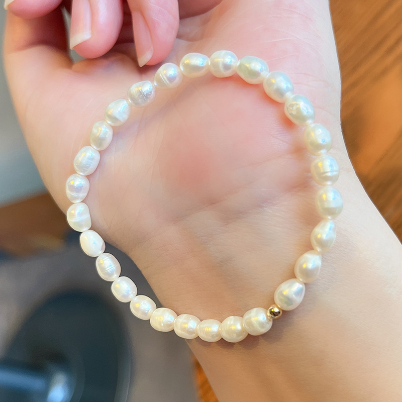 Fashion Round Pearl Beaded Bracelets 1 Piece
