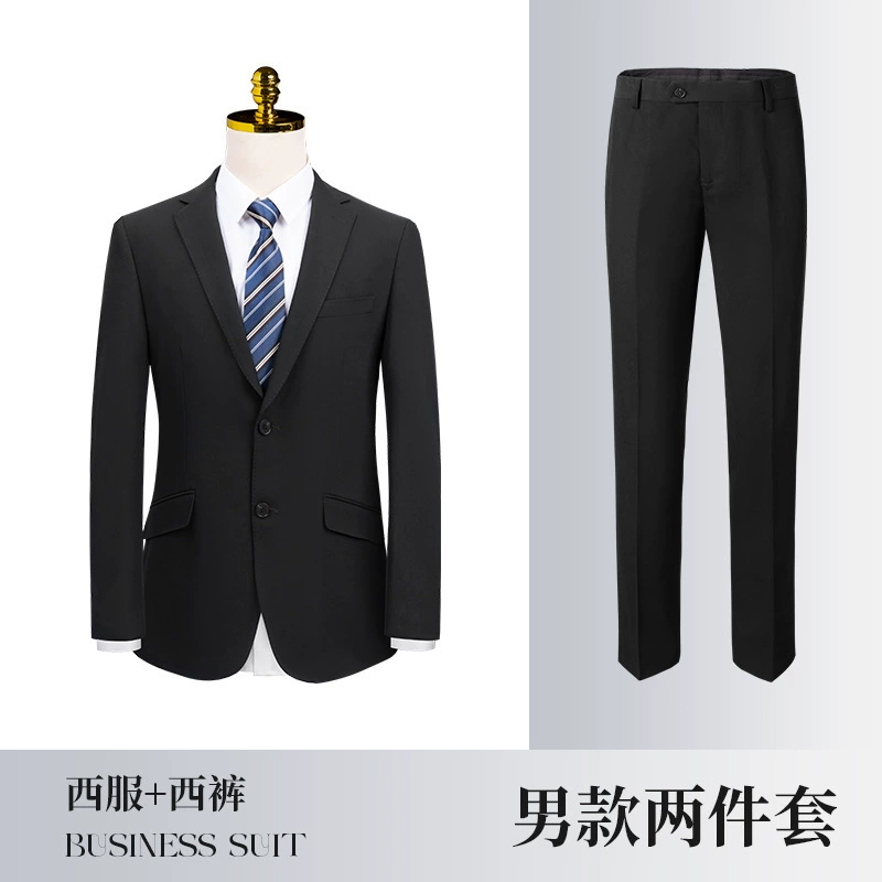High-end black green suit, jewelry for work