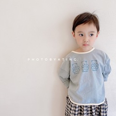 2024 Spring Collection Children's Clothing New Arrival Cartoon Korean Style Spring T-Shirts for Boys and Girls Long-Sleeve Base Layers 21539