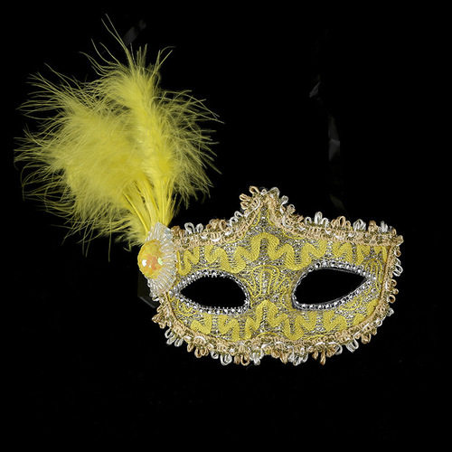 Cross-border hot-selling carnival Christmas dance mask lace leather feather hat Venetian mask