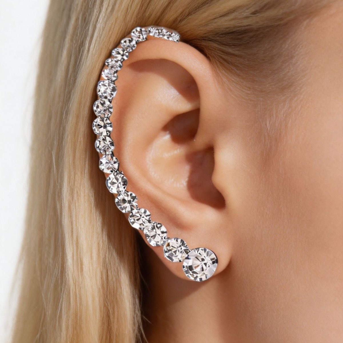 Cross-border popular high-end accessories, simple style geometric rhinestone earrings, European and American personalized minimalist earrings for men and women
