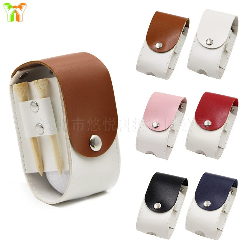  Outdoor golf storage leather sleeve waist -hanging two bag portable golf ball bag hanging waist bag