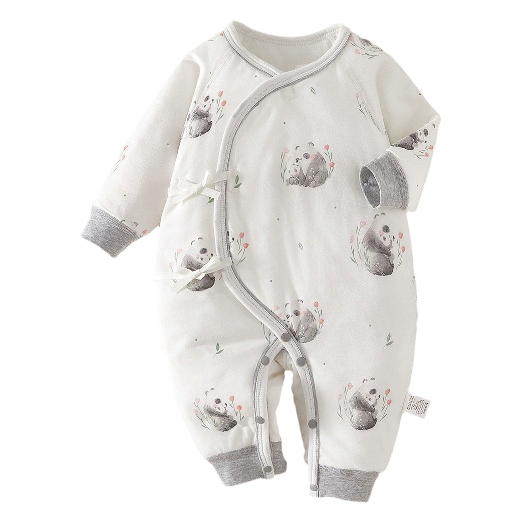 Стеганый комбинезон для новорожденных, тонкий хлопковый комбинезон без костей, Осень-зима из чистого хлопка, Одежда для новорожденных, размер 52, детская одежда