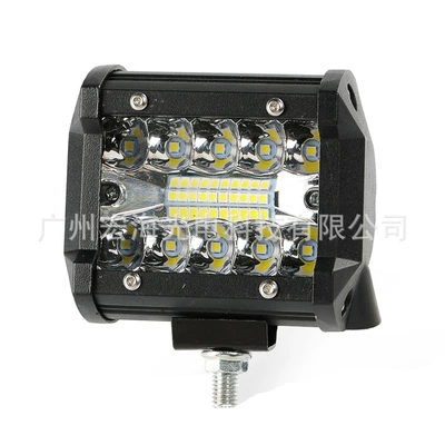 Car modified off-road vehicle work strip light 4 inches three rows of 20 lamp beads gathered floodlight 60w spotlight with extension cord (İşçi projektorları) - single-60w
